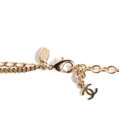 Chanel Crystal Resin Butterfly CC Pendant Necklace Black Gold 4 of 7
