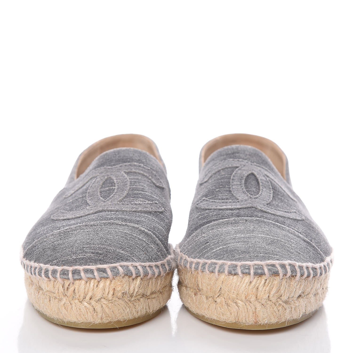 Chanel Striated Suede Espadrilles 37 Dark Grey 2 of 11