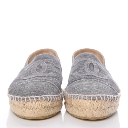 Chanel Striated Suede Espadrilles 37 Dark Grey 2 of 11