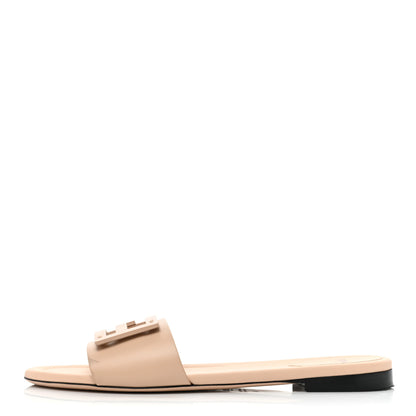 Fendi Vitello Cuoio Baguette Flat Slide Sandals 40 Poudre 1 of 13