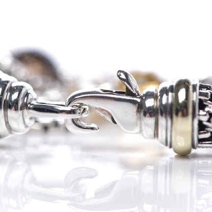 David Yurman Sterling Silver 18K Yellow Gold Citrine Pearl Smoky Quartz Multi-Chain Bracelet 4 of 4