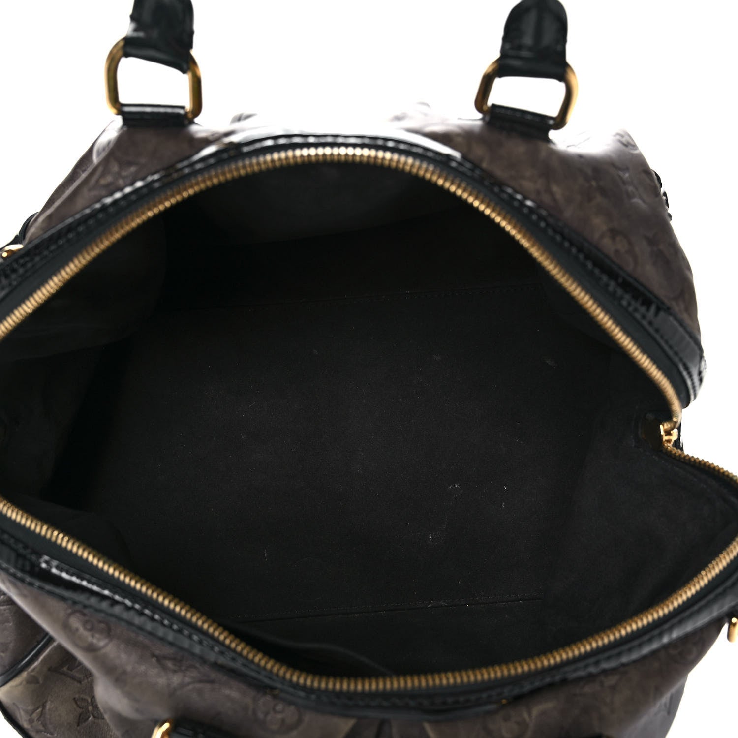 Louis Vuitton Cuir Patent Embossed Monogram Stephen Bag Grey 5 of 16