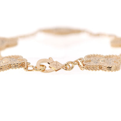Van Cleef & Arpels 18K Yellow Gold 5 Motifs Vintage Alhambra Bracelet 5 of 6