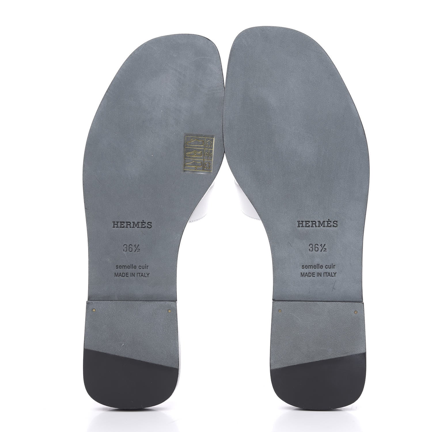 Hermes Box Calfskin White Bois De Rose Oran Sandals 36.5 White 5 of 9