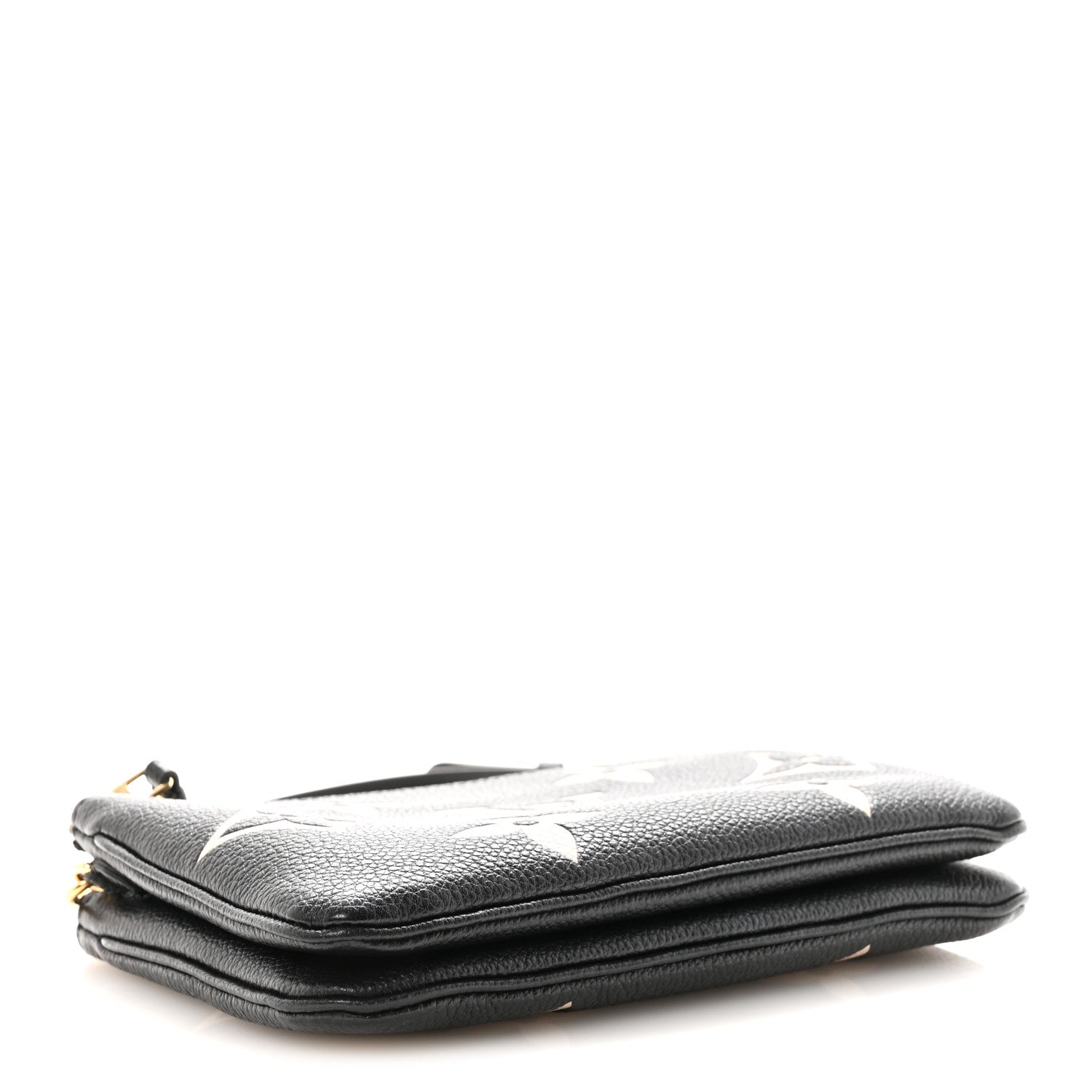 Louis Vuitton Empreinte Monogram Giant Double Zip Pochette Black Cream 4 of 10