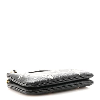 Louis Vuitton Empreinte Monogram Giant Double Zip Pochette Black Cream 4 of 10