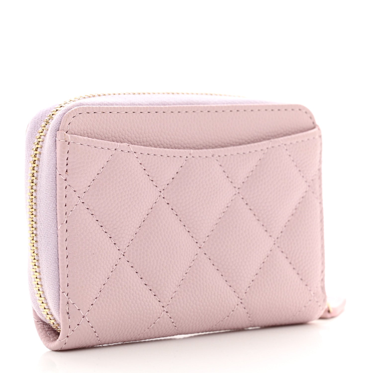 Chanel Caviar Quilted Zip Coin Purse Light Pink 3 of 8