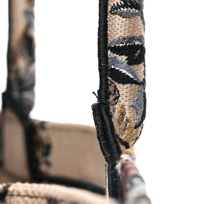 Christian Dior Canvas Embroidered Jardin D'Hiver Medium Book Tote Beige Multicolor 12 of 13