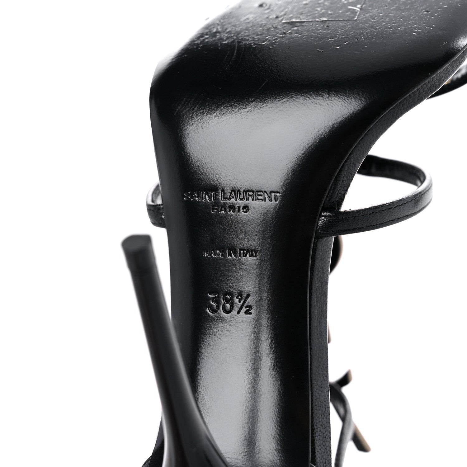 Saint Laurent Calfskin Cassandra 100 Sandals 38.5 Black 7 of 11