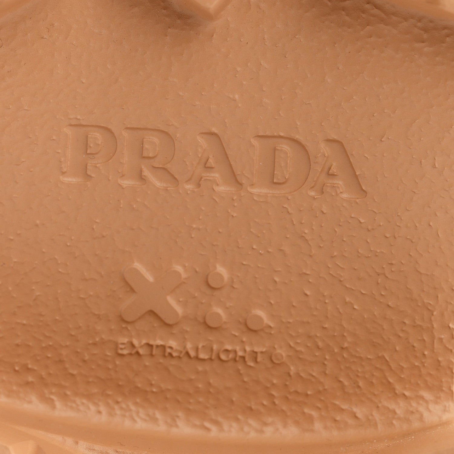 Prada Foam Rubber Metal Triangle Logo Monolith 55mm Cage Sandals 37 Barley 7 of 9