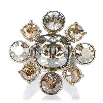 Chanel Crystal CC Ring 6.75 Silver 1 of 5