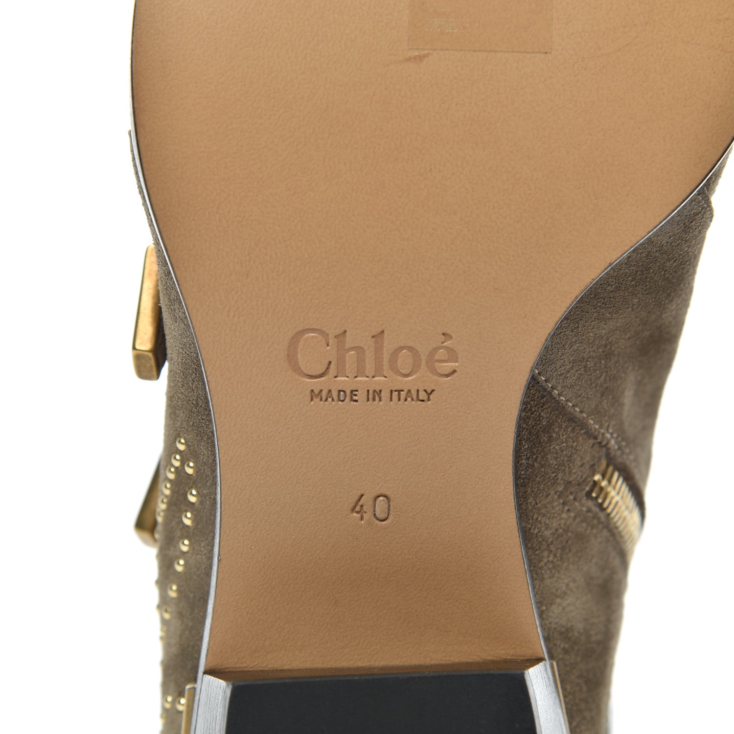 Chloe Suede Sheepskin Studded Susanna Ankle Boots 40 Dark Greige 7 of 10
