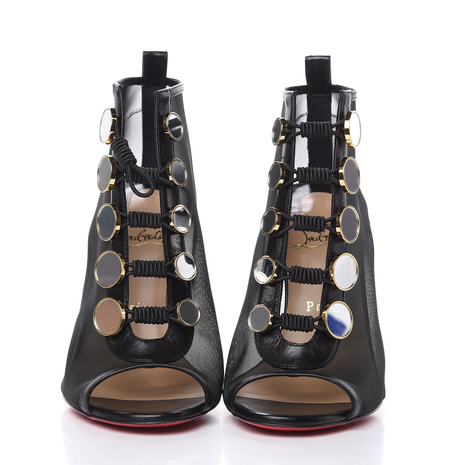 Christian Louboutin Mesh Nappa Marikate 100 Ankle Boots 39 Black 2 of 7