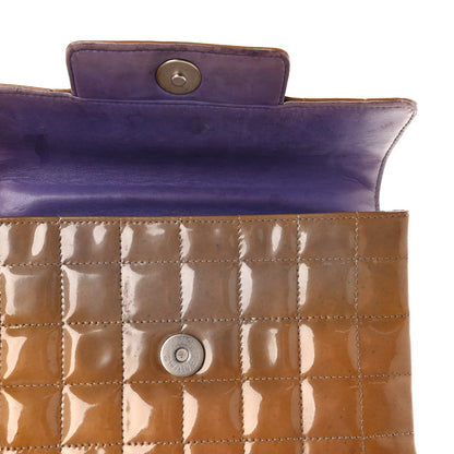 Chanel Patent Square Stitched Keyboard Flap Clutch Purple 12 of 13