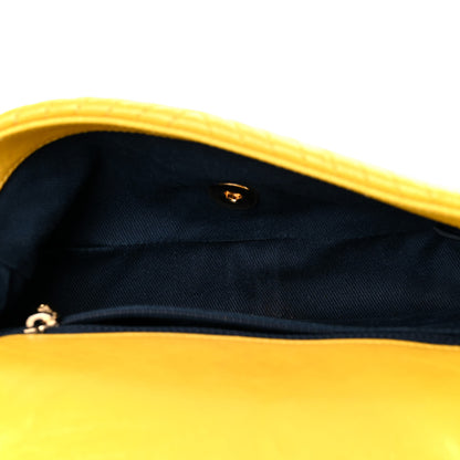 Chanel Calfskin Chevron Quilted Small Surpique Flap Yellow 5 of 16
