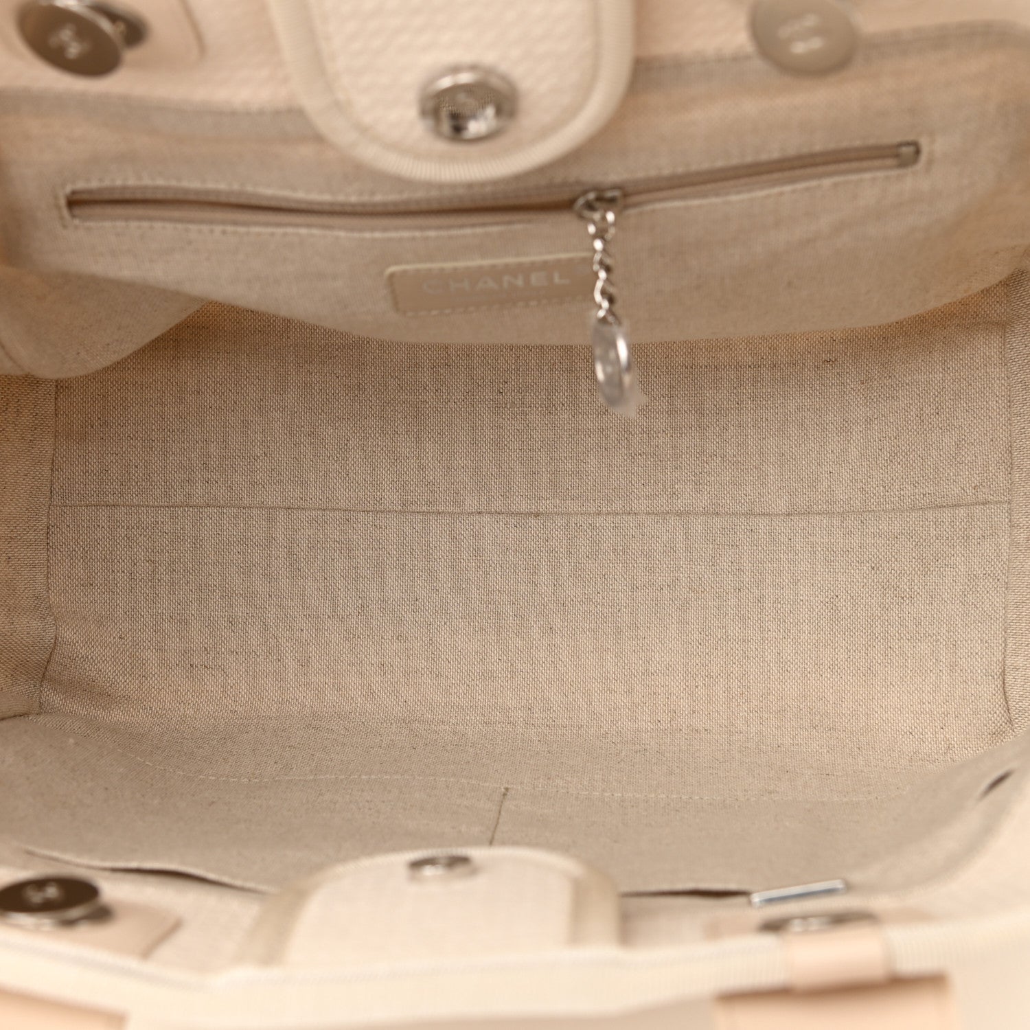 Chanel Mixed Fibers Small Deauville Tote White 6 of 11