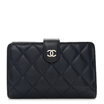 Chanel Caviar Quilted CC French Wallet Navy 1 of 12