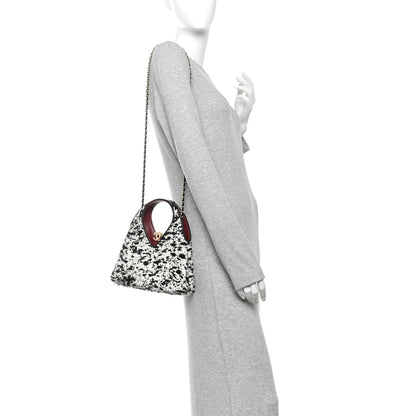 Chanel Pony Hair Printed Chic Lady Small Shopping Tote White Black 2 of 11