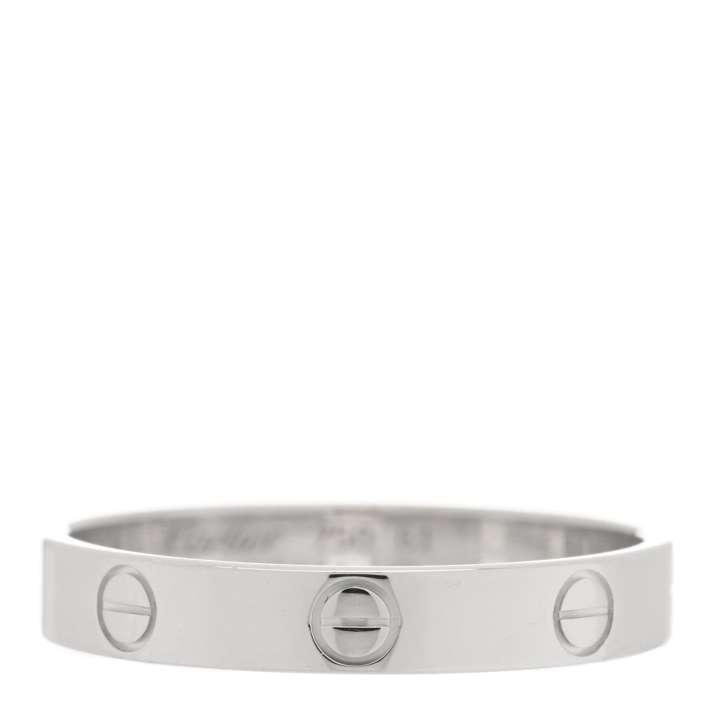 18K White Gold 3.5mm LOVE Wedding Band Ring 61 9.5
