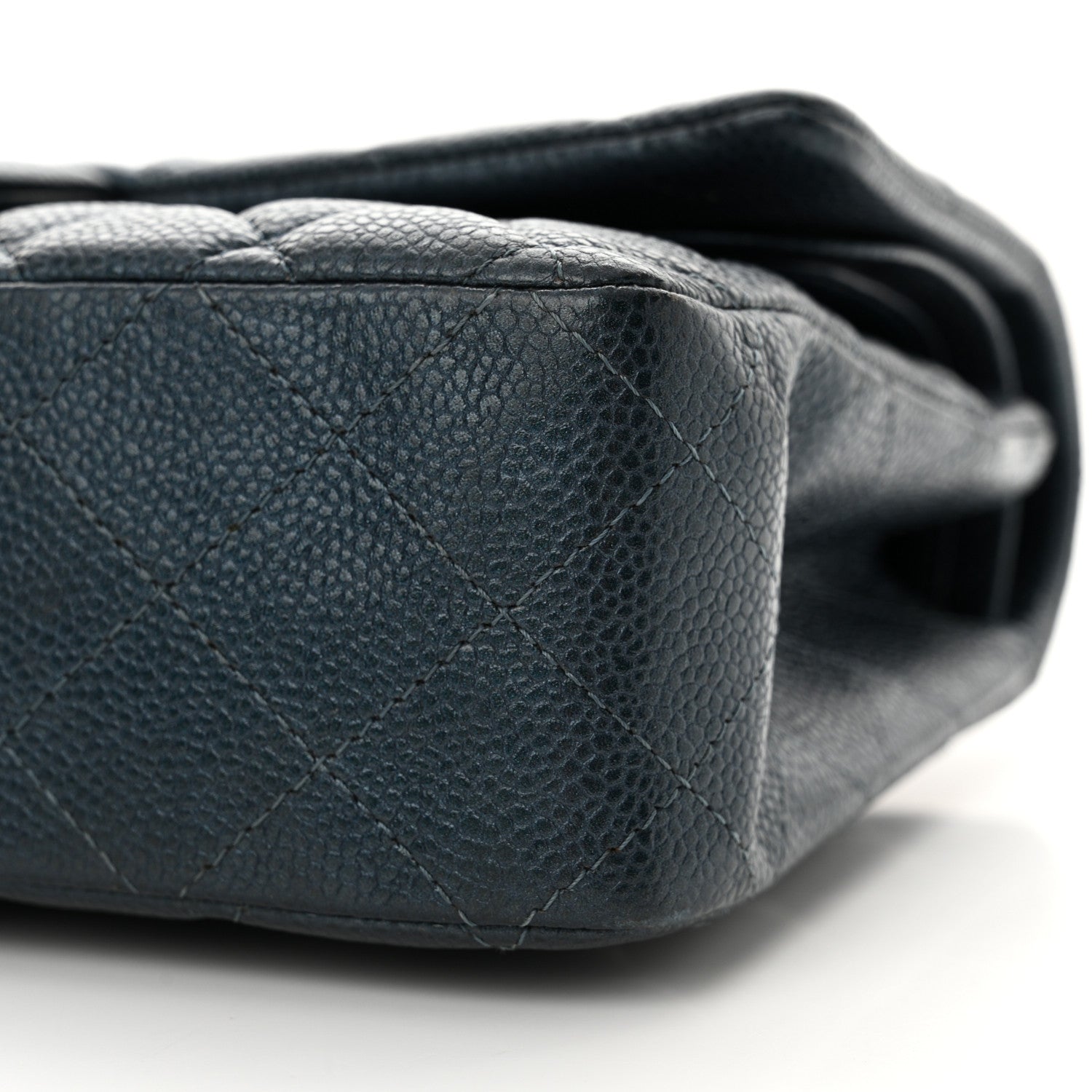 Chanel Iridescent Caviar Quilted Medium Double Flap Dark Blue 10 of 13