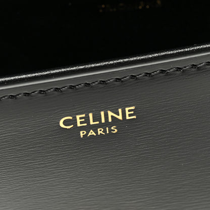 Celine Shiny Calfskin Triomphe Chain Shoulder Bag Black 6 of 9