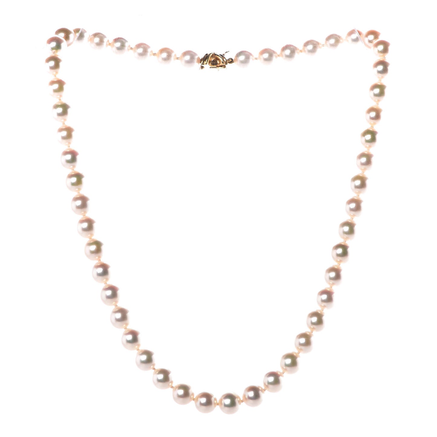 18K Yellow Gold Akoya Pearl 7.5mm Signature Strand Necklace
