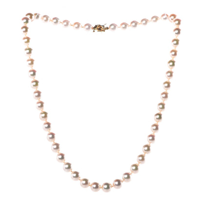 Tiffany 18K Yellow Gold Akoya Pearl 7.5mm Signature Strand Necklace 3 of 6