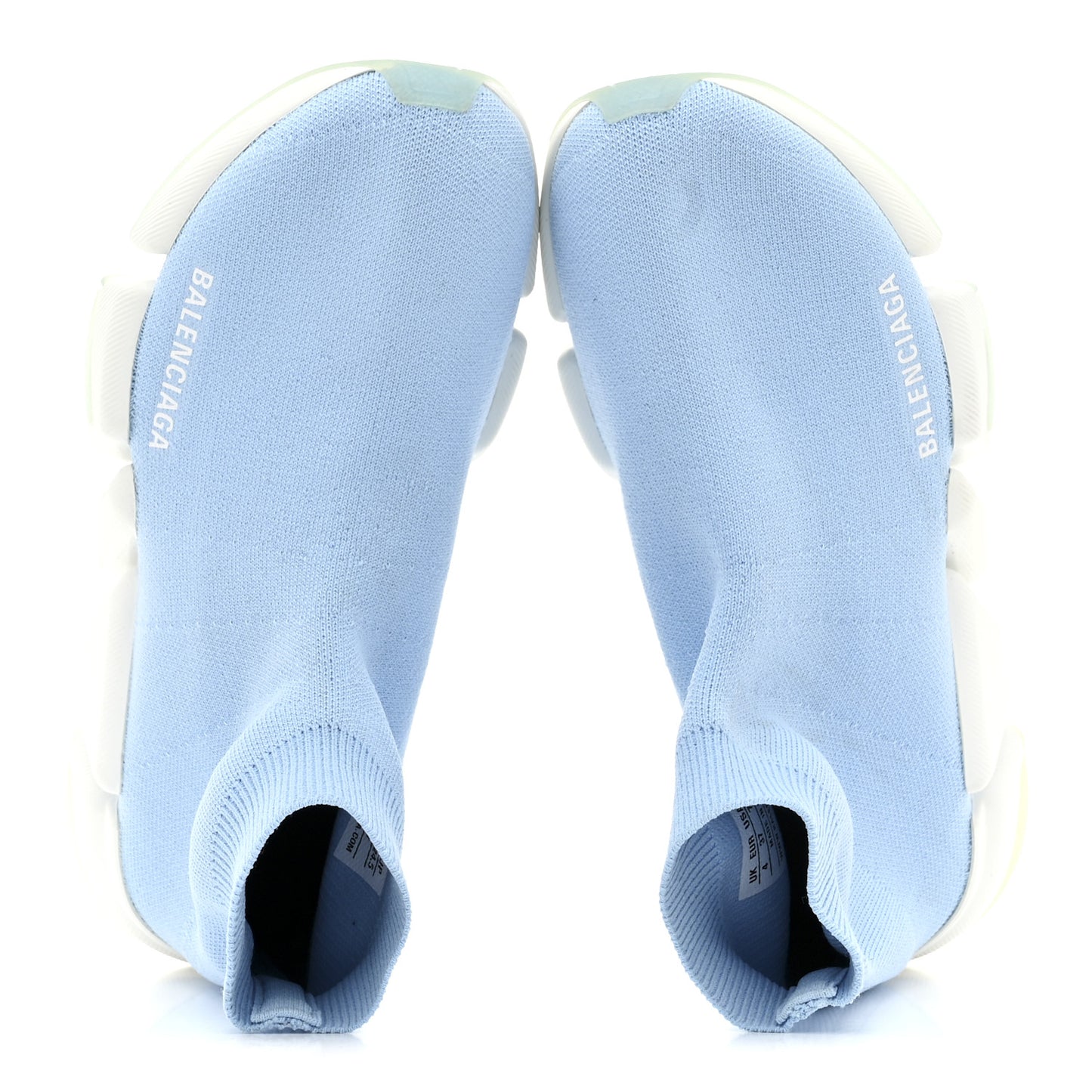 Technical 3D Recycled Knit Bi-Color Womens Speed 2.0 Transparent Sole Sneakers 37 Blue White Transparent Blue