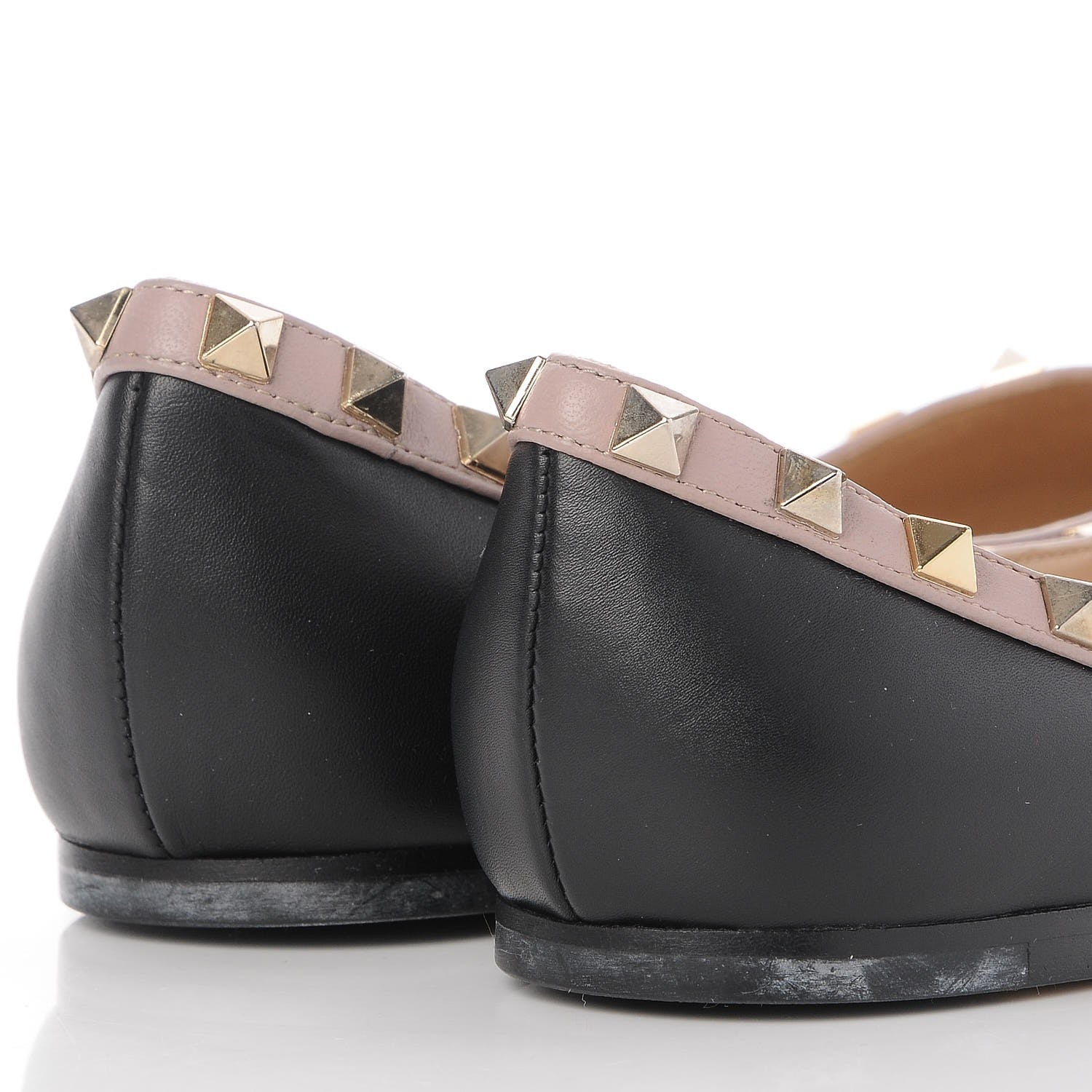 Valentino Garavani Nappa Rockstud Ballerina Flats 37 Black Poudre 5 of 10