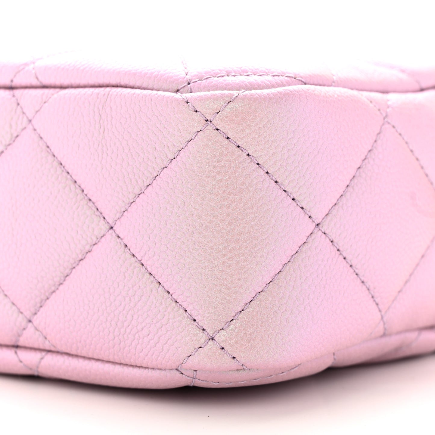 Iridescent Caviar Quilted Mini My Perfect Camera Case Pink