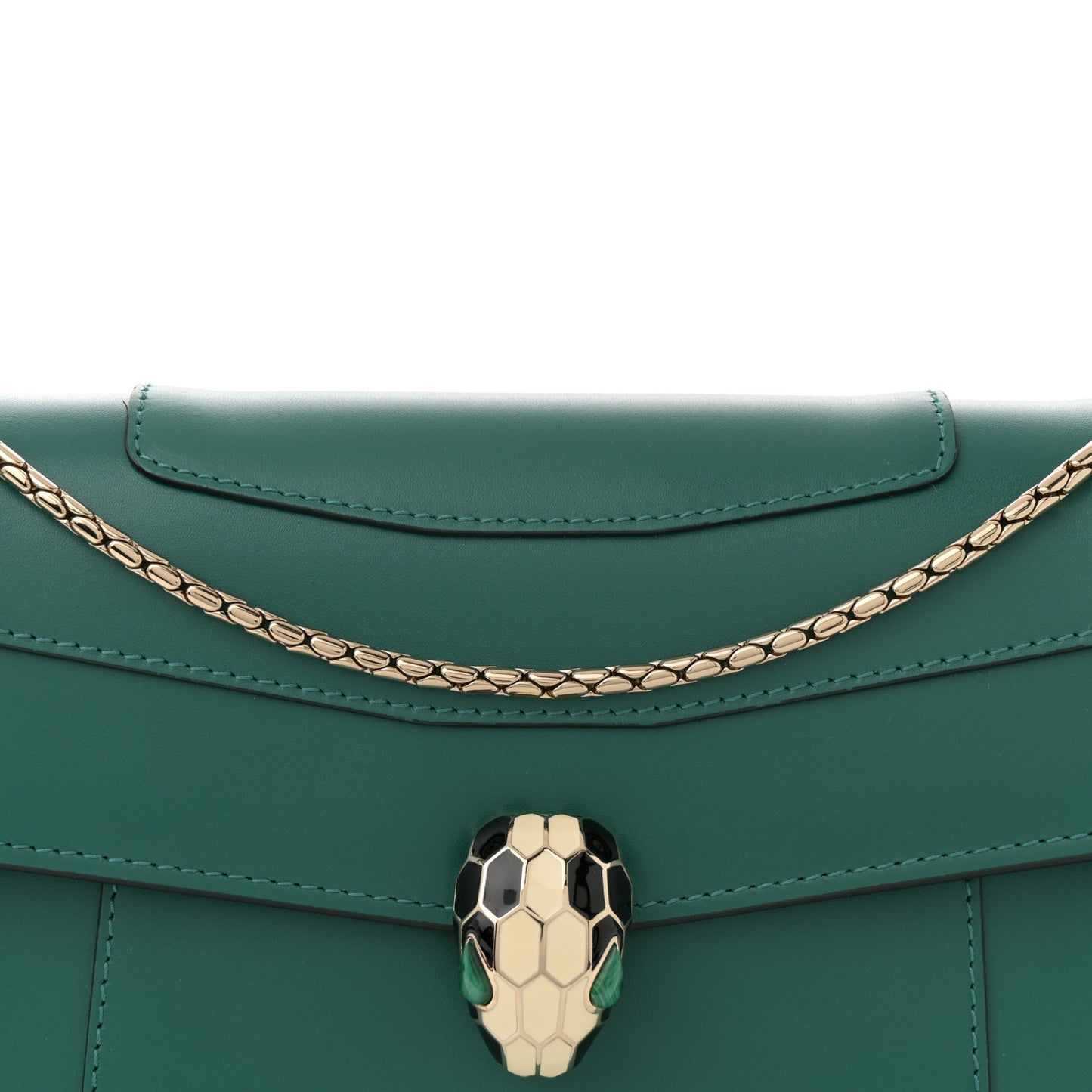 Calfskin Serpenti Forever Snake Strap Crossbody Bag Emerald Green