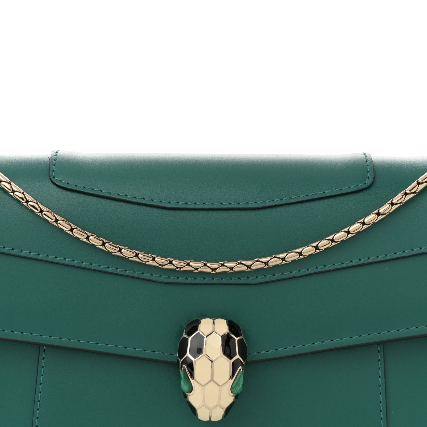 Bulgari Calfskin Serpenti Forever Snake Strap Crossbody Bag Emerald Green 8 of 11