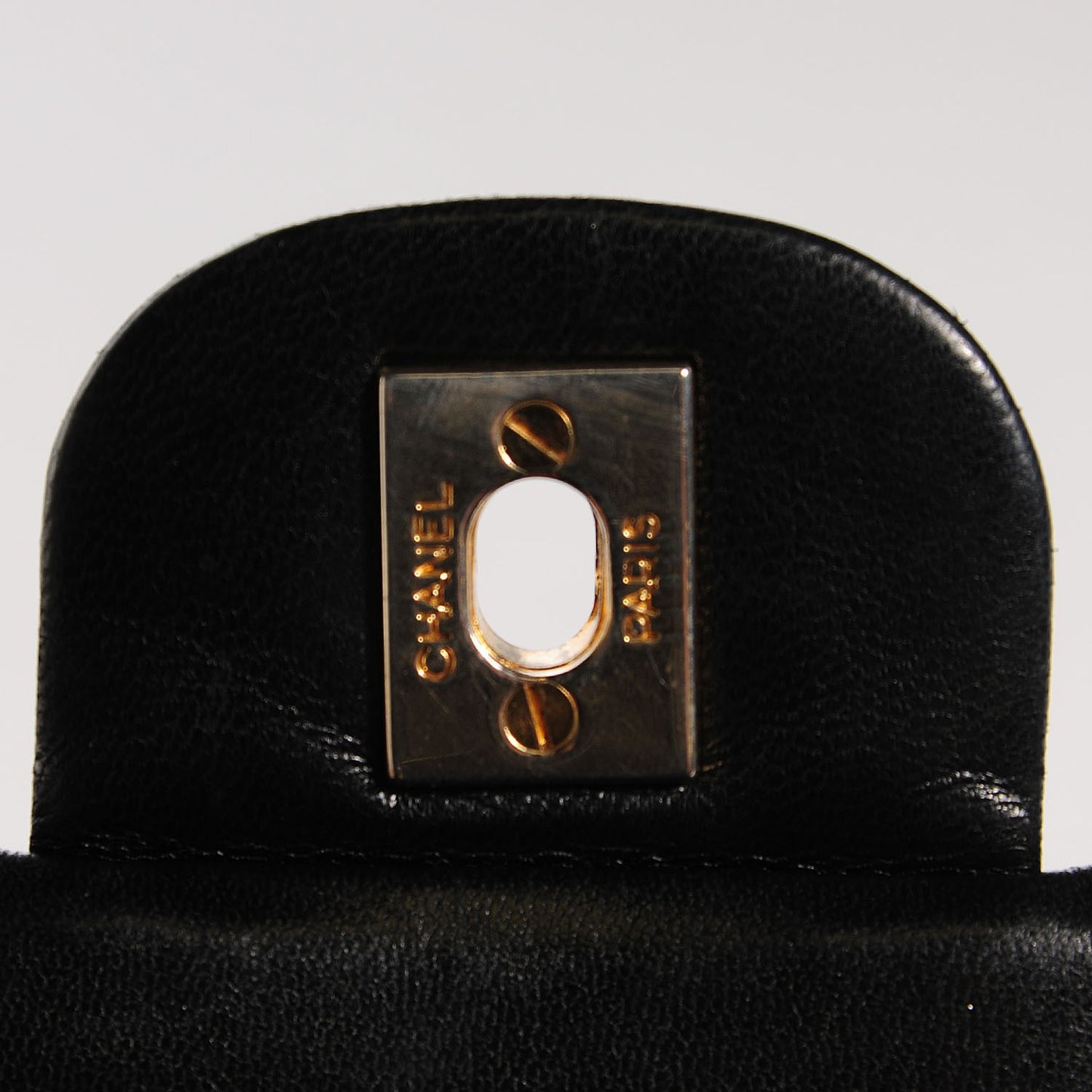 Lambskin Quilted Medium Double Flap Black