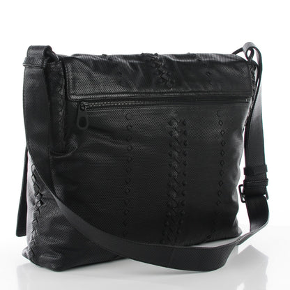 Bottega Veneta Perforated Calfskin Cabriolet Messenger Nero Black 3 of 9