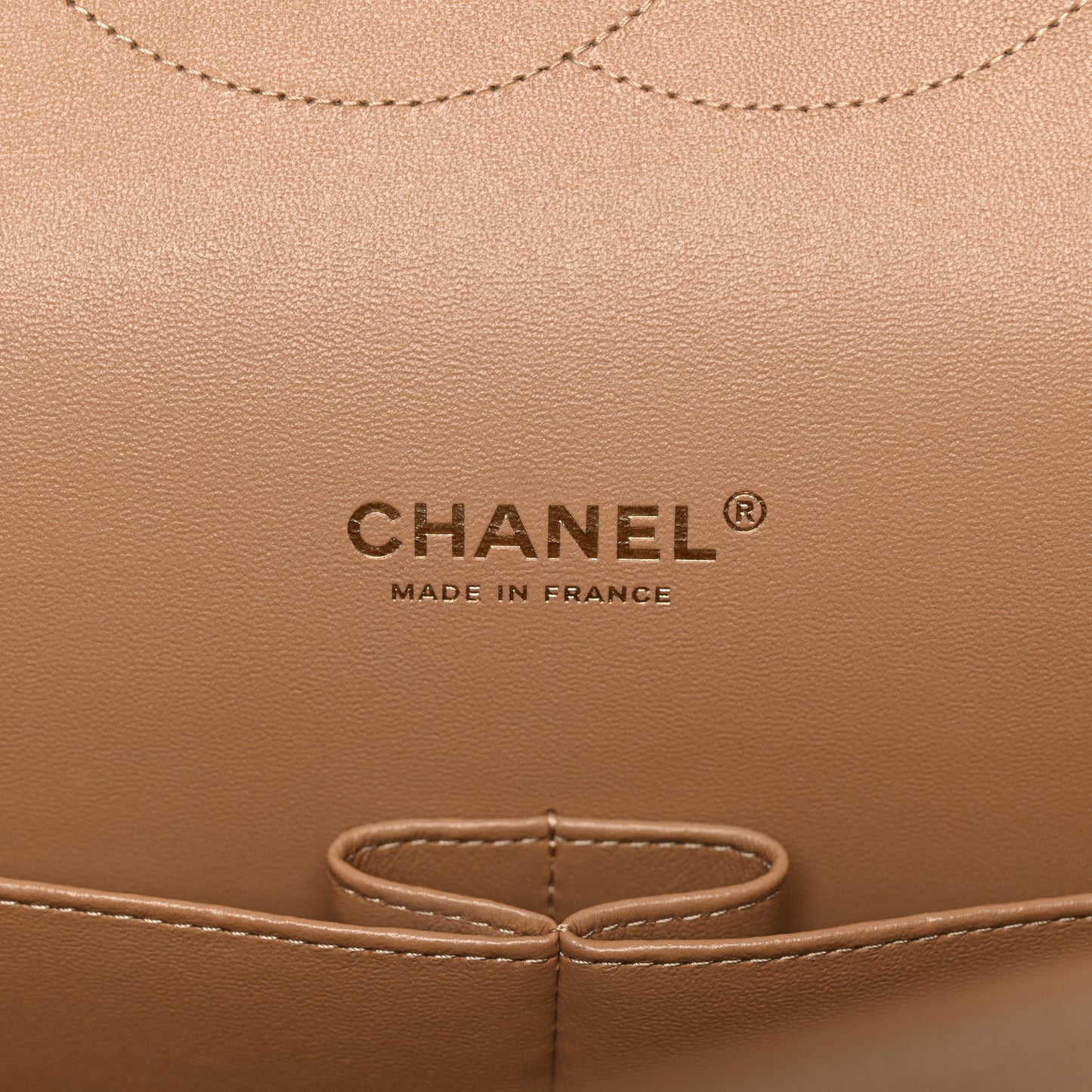 Caviar Quilted Maxi Double Flap Dark Beige