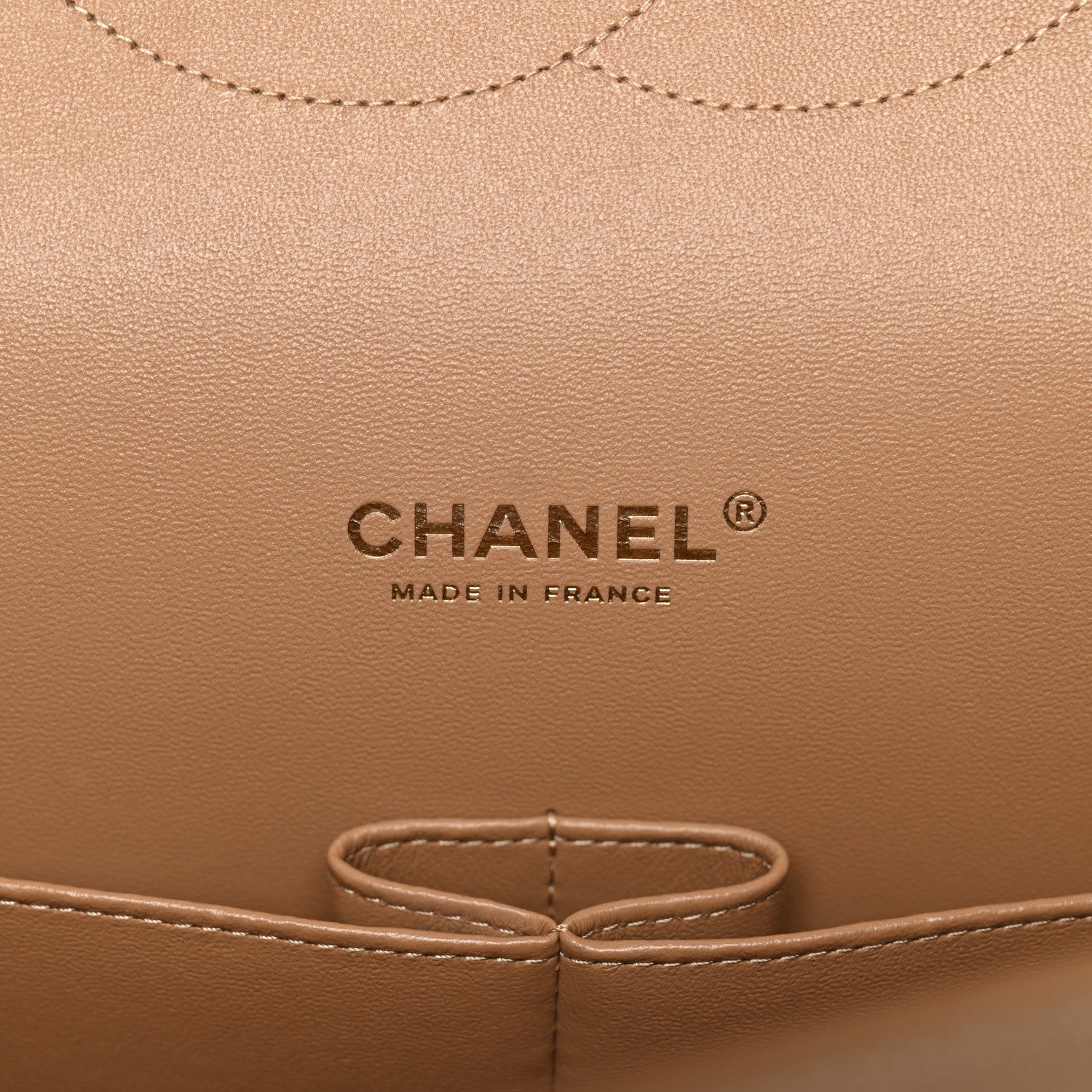 Chanel Caviar Quilted Maxi Double Flap Dark Beige 9 of 12