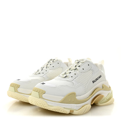 Balenciaga Fabric Mesh Womens Triple S Sneakers 38 White 4 of 10