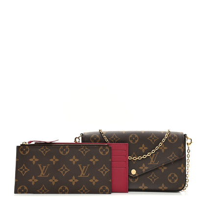 Louis Vuitton Monogram Pochette Felicie Chain Wallet Fuchsia 1 of 8