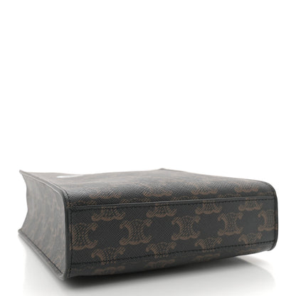 Celine Triomphe Canvas Calfskin Mini Vertical Cabas Tan 4 of 9
