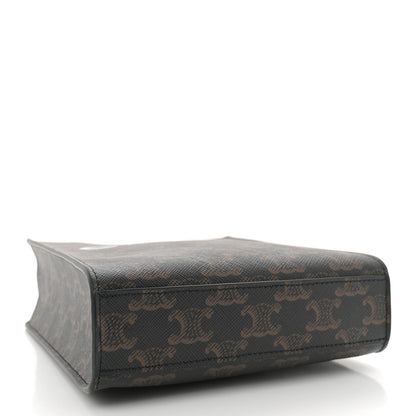 Celine Triomphe Canvas Calfskin Mini Vertical Cabas Tan 4 of 9