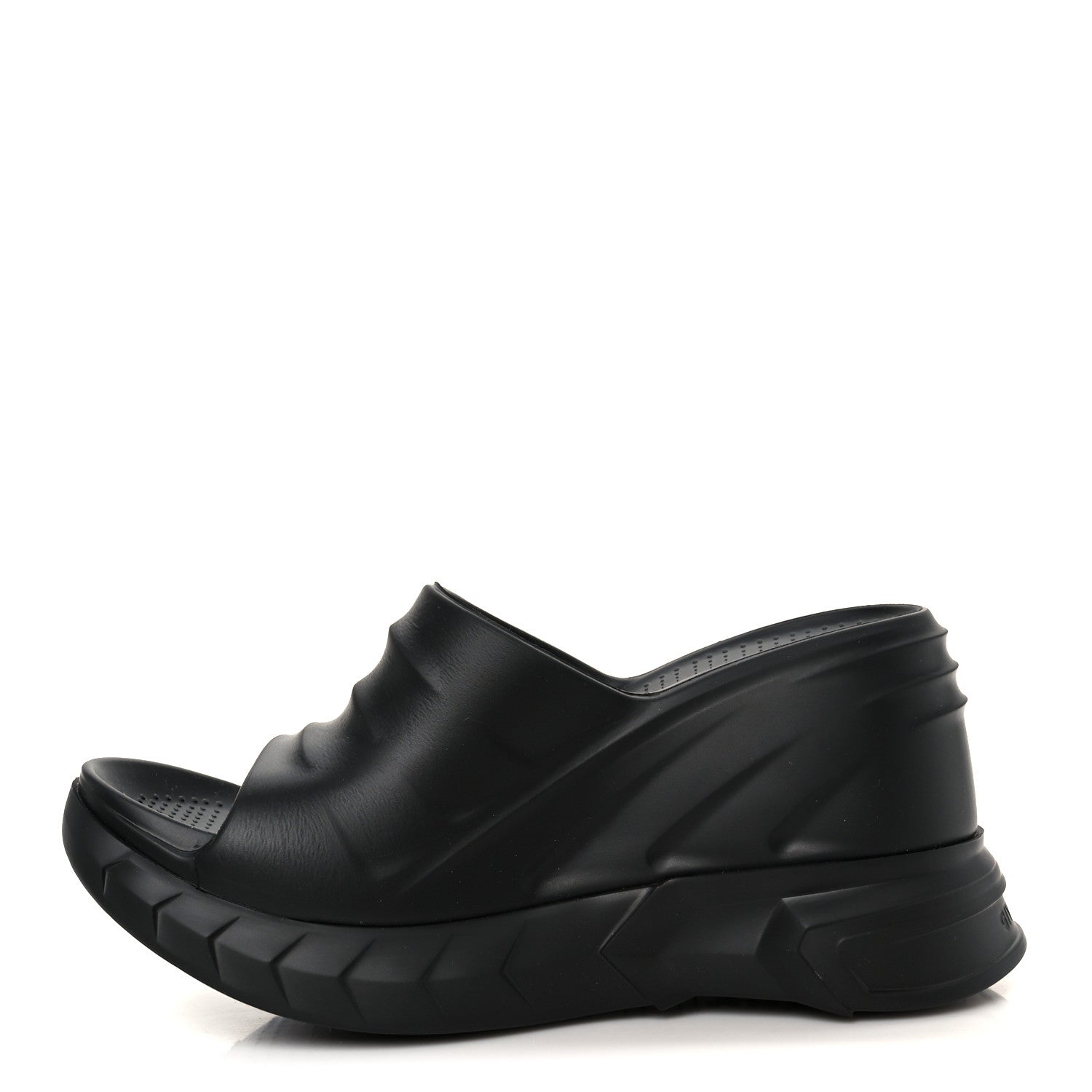 Givenchy Rubber Marshmallow Wedge Sandals 37 Black 1 of 10