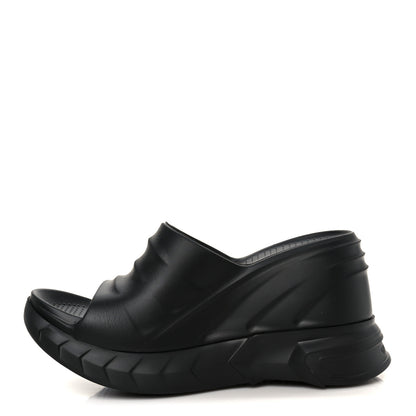 Givenchy Rubber Marshmallow Wedge Sandals 37 Black 1 of 10