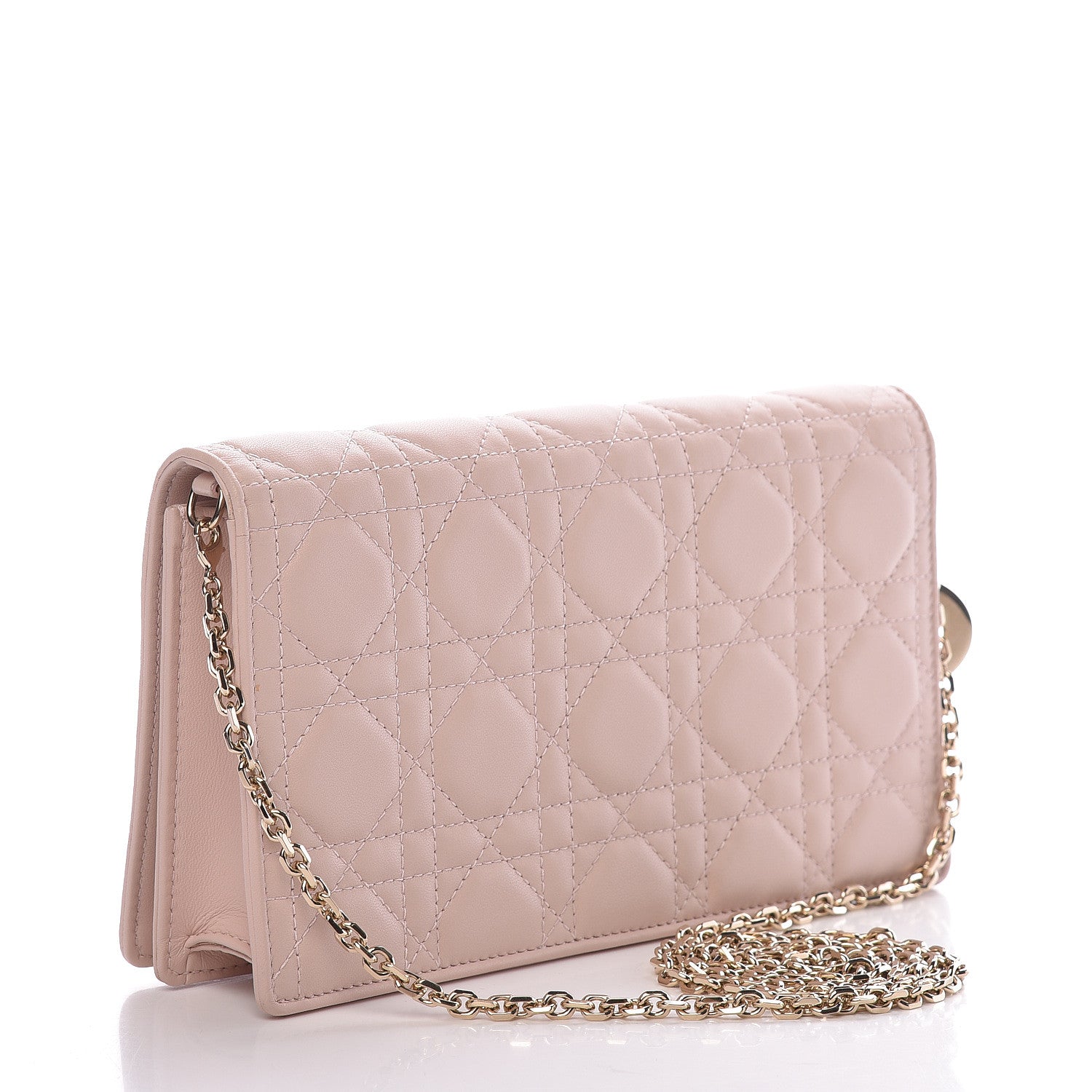 Christian Dior Lambskin Cannage Lady Dior Convertible Clutch Pink 3 of 17