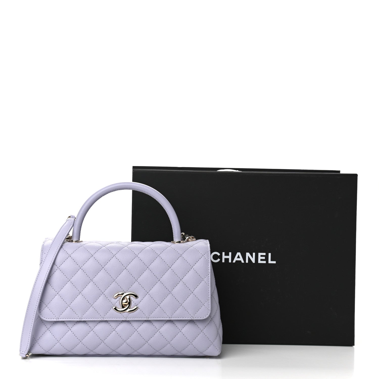 Chanel Caviar Quilted Small Coco Handle Flap Light Purple 11 of 11
