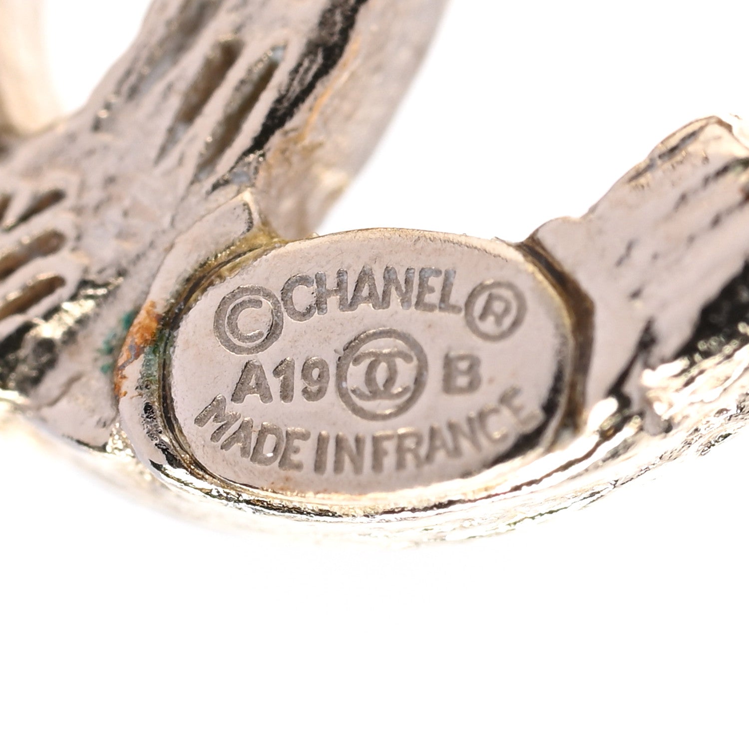 Chanel Crystal Mini Timeless CC Earrings Light Gold 4 of 4