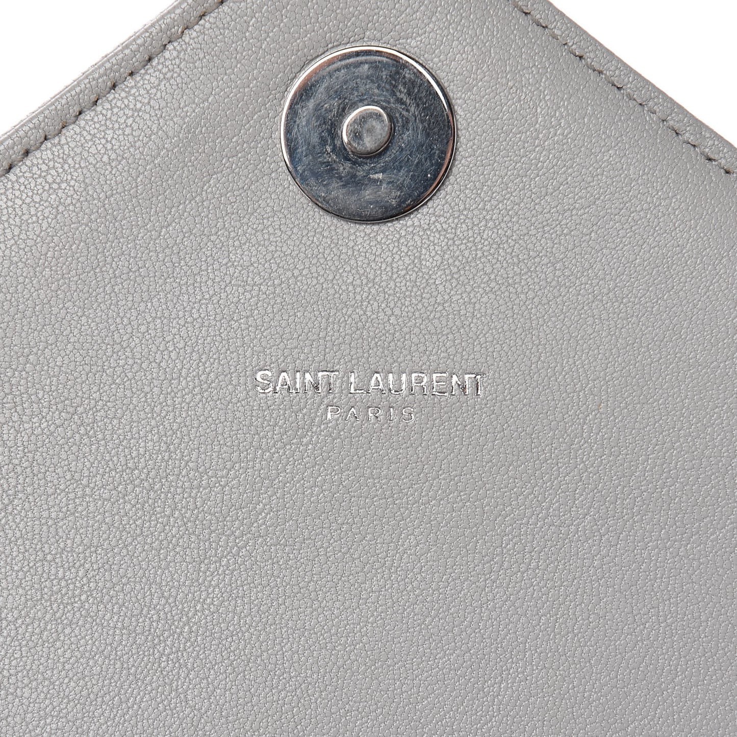 Sheepskin Matelasse Chevron Monogram Large College Satchel Light Grey