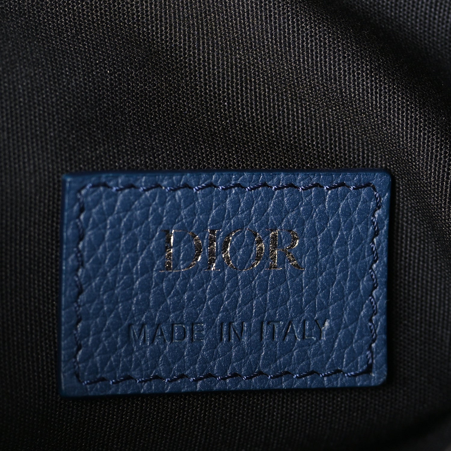 Christian Dior Grained Calfskin Mens Saddle Bag Navy Blue 7 of 11