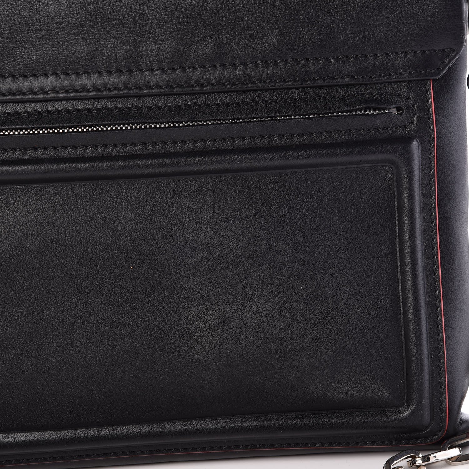 Versace Calfskin Palazzo Shoulder Bag Black Red 15 of 15