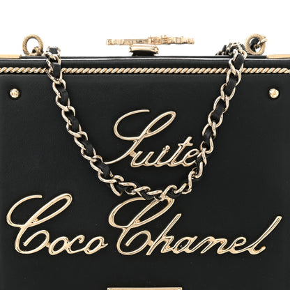 Chanel Lambskin Room Card Minaudiere Evening Bag Black Gold 8 of 11