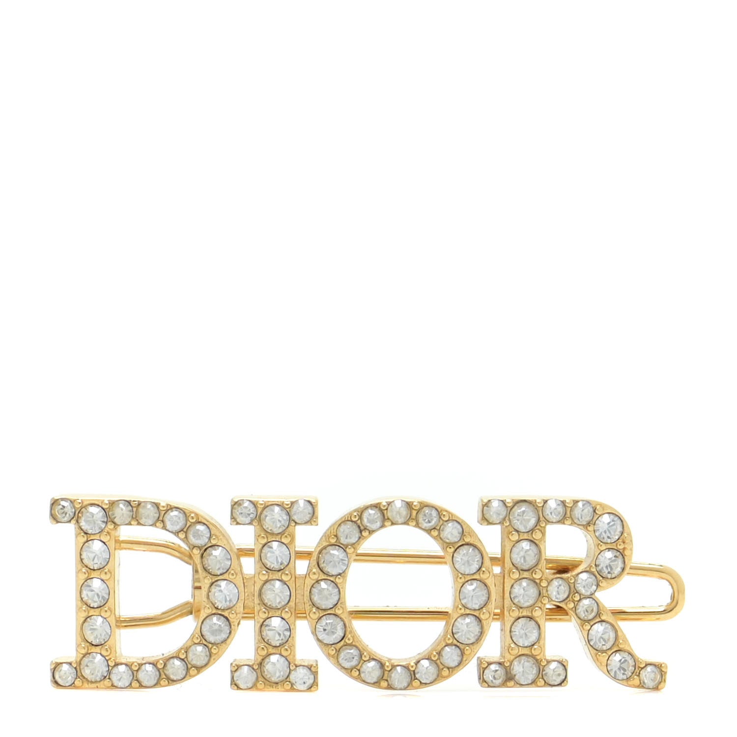 Christian Dior Metal Crystal Dior(r)evolution Barrette Gold 1 of 5